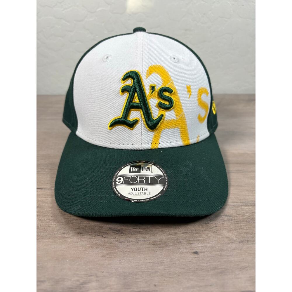 Oakland Athletics MLB New Era Green White Yellow Youth‎ Baseball Cap Hat- NWT